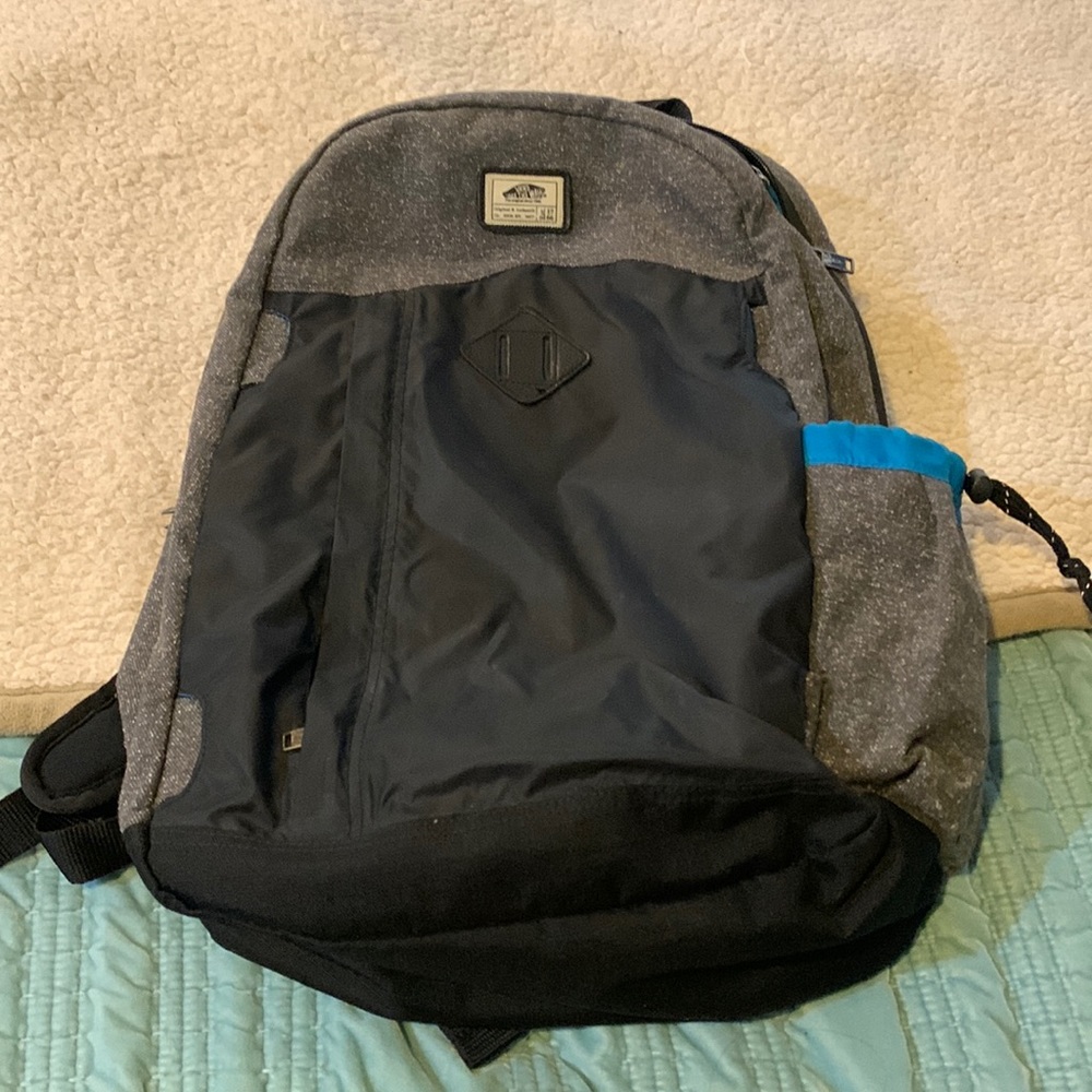 Vans Off The Wall book bag black gray blue unisex